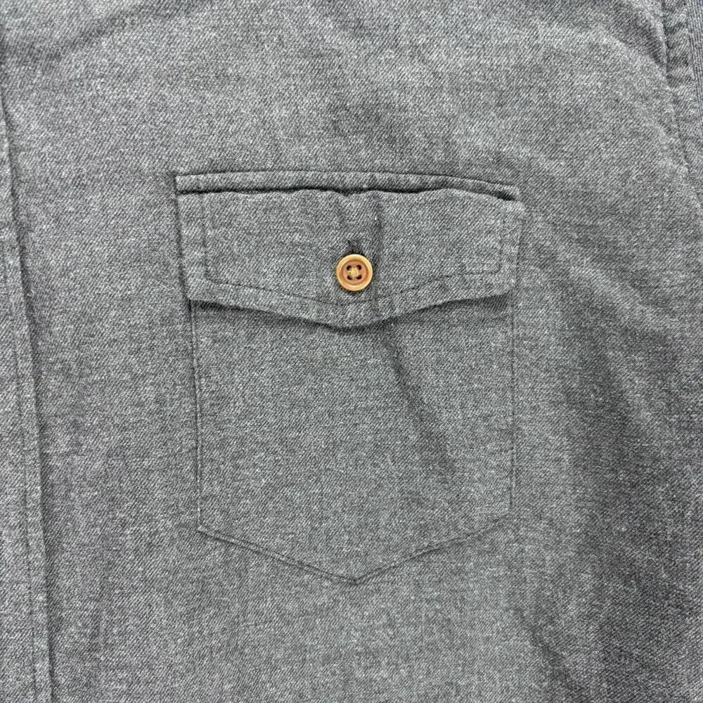J.Crew Mens XL Slim Fit Gray Button Down Long Sleeve Shirt Flannel Casual Pocket